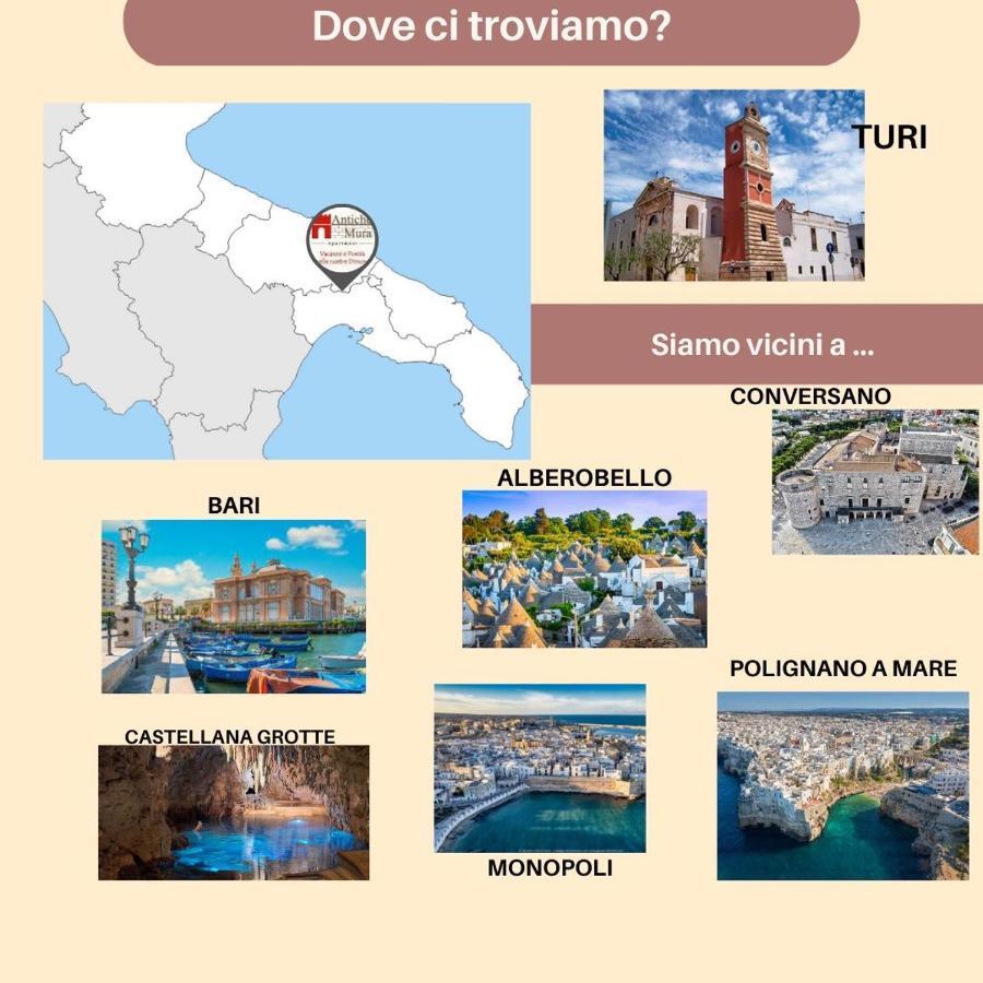 Antiche Mura Apartments"Cielo Di Puglia" -2 Matrimoniali, Cucina E Terrazzo Turi Eksteriør billede